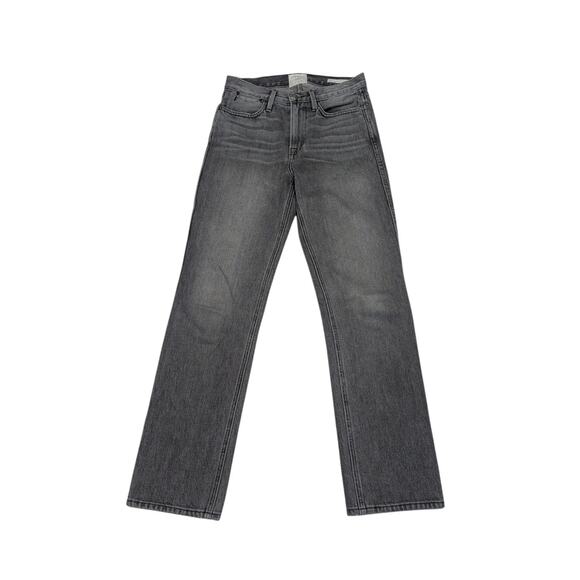 FRAME Denim Le High Straight Rigid Re-Release Jeans Broderick Faded Gray Black - Picture 1 of 6